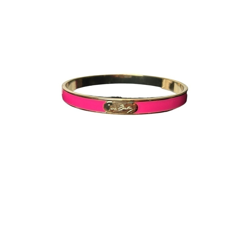 Vera Bradley Goldtone and Pink Enamel Bracelet Bangle - Picture 2 of 15